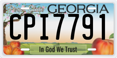 GA license plate CPI7791