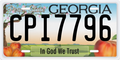 GA license plate CPI7796