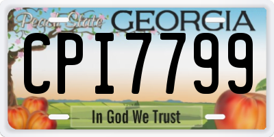 GA license plate CPI7799