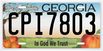 GA license plate CPI7803