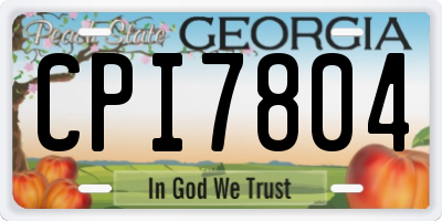 GA license plate CPI7804