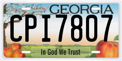 GA license plate CPI7807