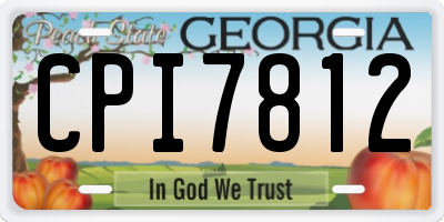 GA license plate CPI7812