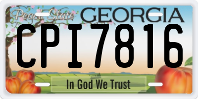 GA license plate CPI7816