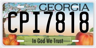 GA license plate CPI7818
