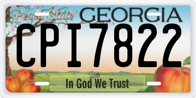 GA license plate CPI7822