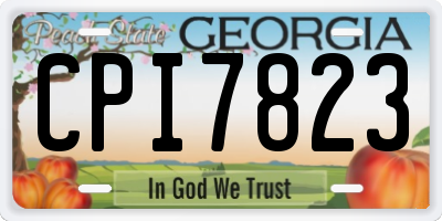 GA license plate CPI7823