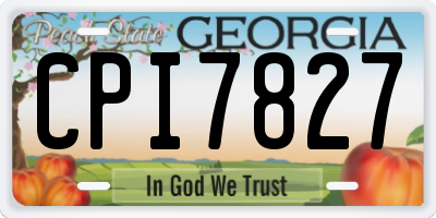 GA license plate CPI7827