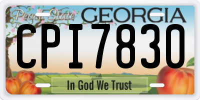 GA license plate CPI7830