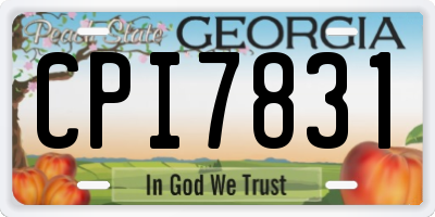 GA license plate CPI7831