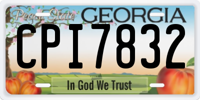 GA license plate CPI7832