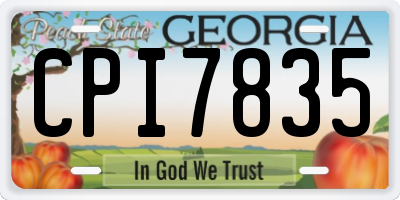 GA license plate CPI7835
