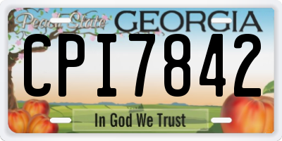 GA license plate CPI7842