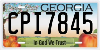 GA license plate CPI7845