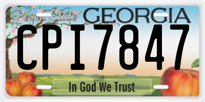 GA license plate CPI7847