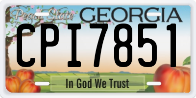 GA license plate CPI7851
