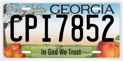 GA license plate CPI7852