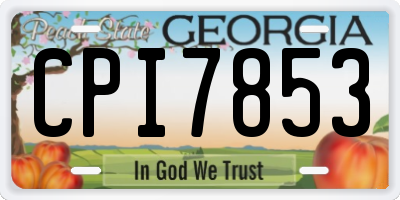 GA license plate CPI7853