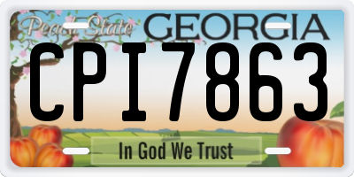 GA license plate CPI7863