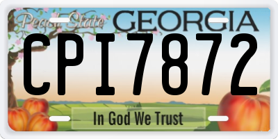 GA license plate CPI7872