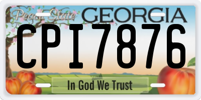 GA license plate CPI7876
