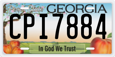 GA license plate CPI7884