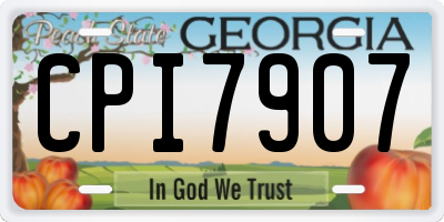 GA license plate CPI7907
