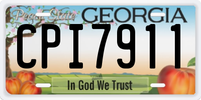 GA license plate CPI7911