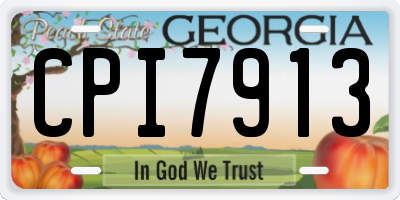 GA license plate CPI7913