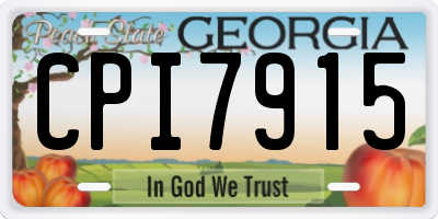 GA license plate CPI7915