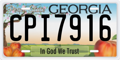 GA license plate CPI7916