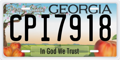 GA license plate CPI7918