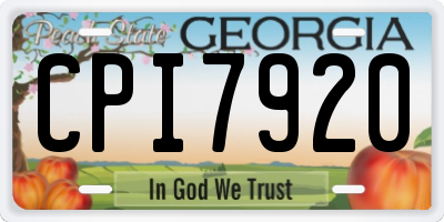 GA license plate CPI7920