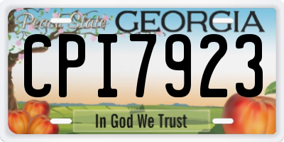 GA license plate CPI7923