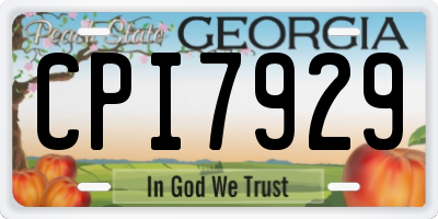 GA license plate CPI7929
