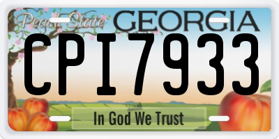 GA license plate CPI7933