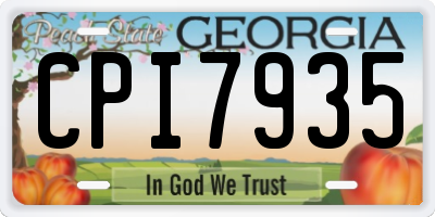 GA license plate CPI7935