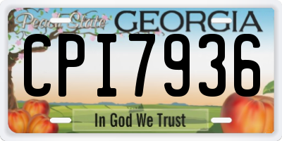 GA license plate CPI7936