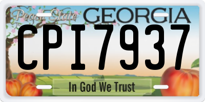 GA license plate CPI7937