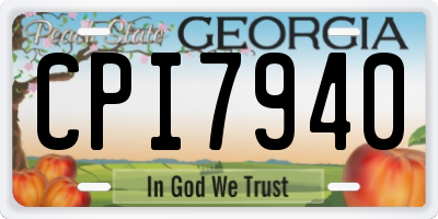 GA license plate CPI7940
