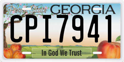GA license plate CPI7941