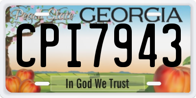 GA license plate CPI7943