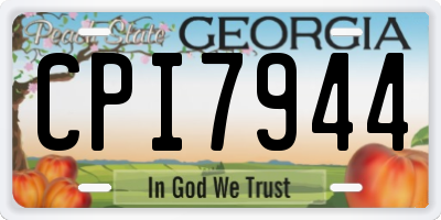 GA license plate CPI7944
