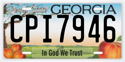 GA license plate CPI7946