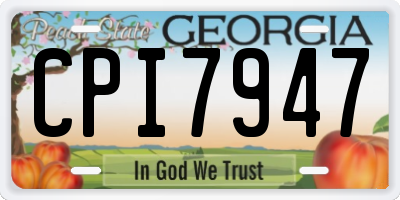 GA license plate CPI7947