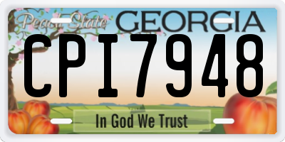 GA license plate CPI7948