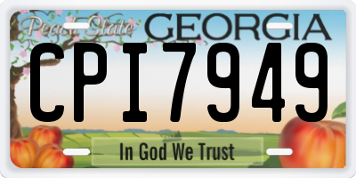 GA license plate CPI7949