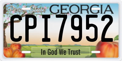 GA license plate CPI7952