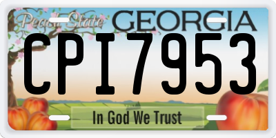 GA license plate CPI7953