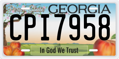 GA license plate CPI7958